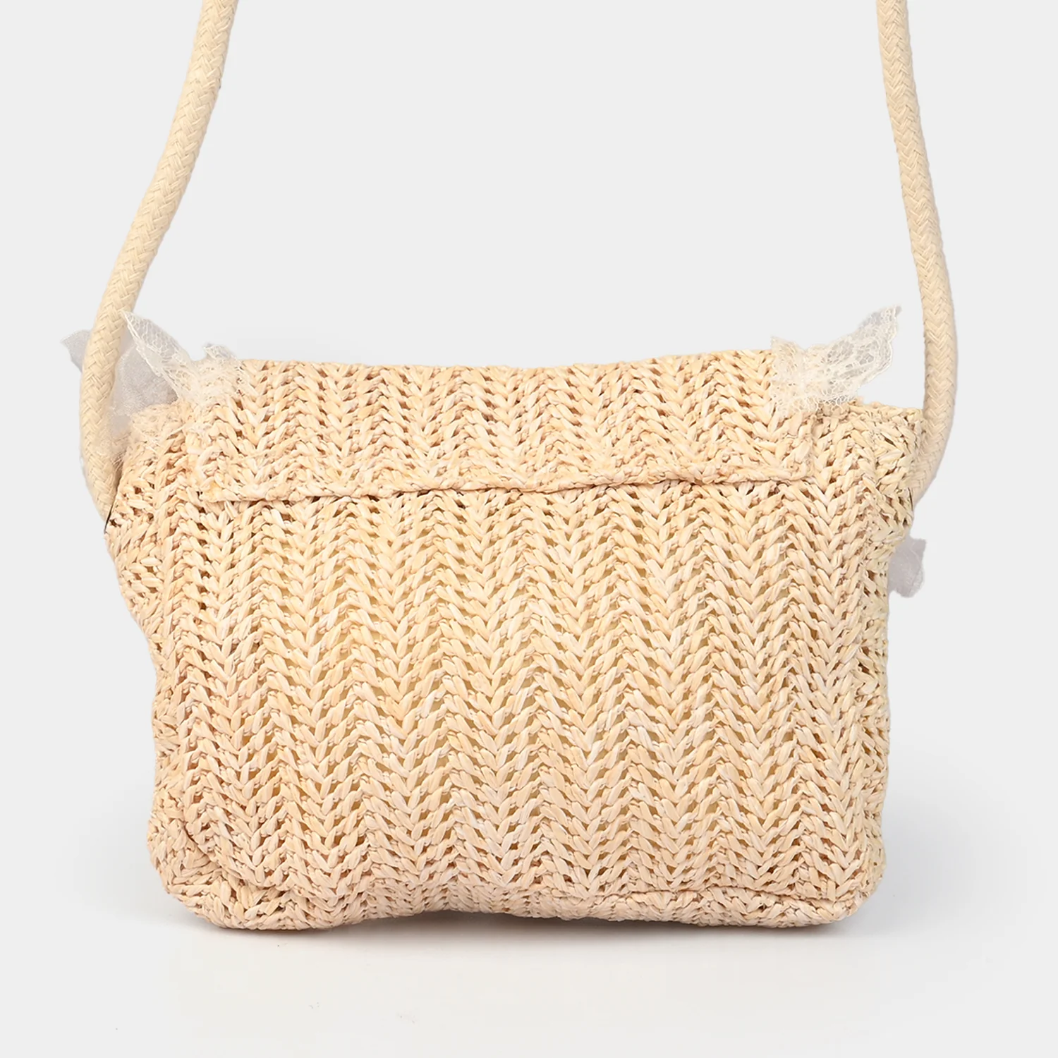 Fashion Handbag With Lace & Flower - Image 4