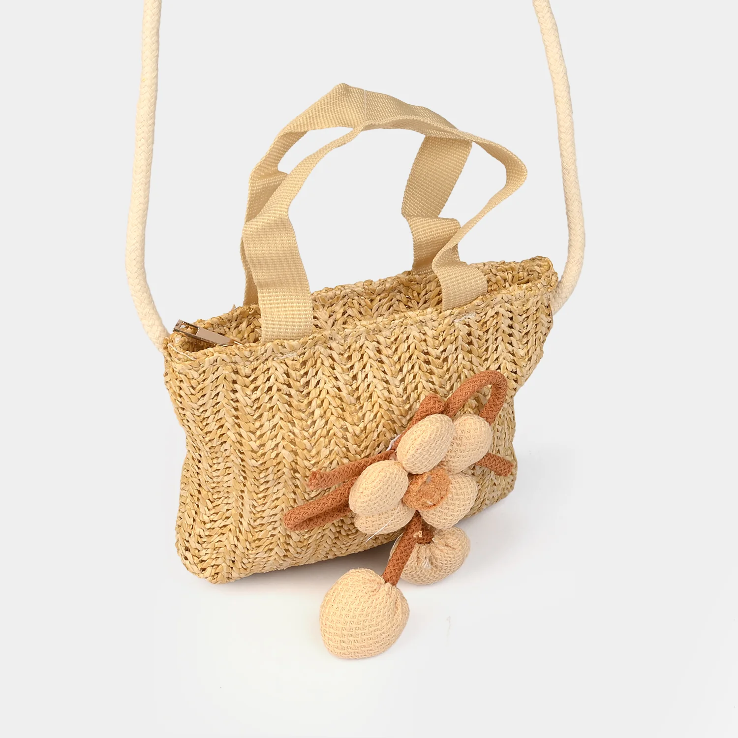 Fashion Handbag With Lace & Flower