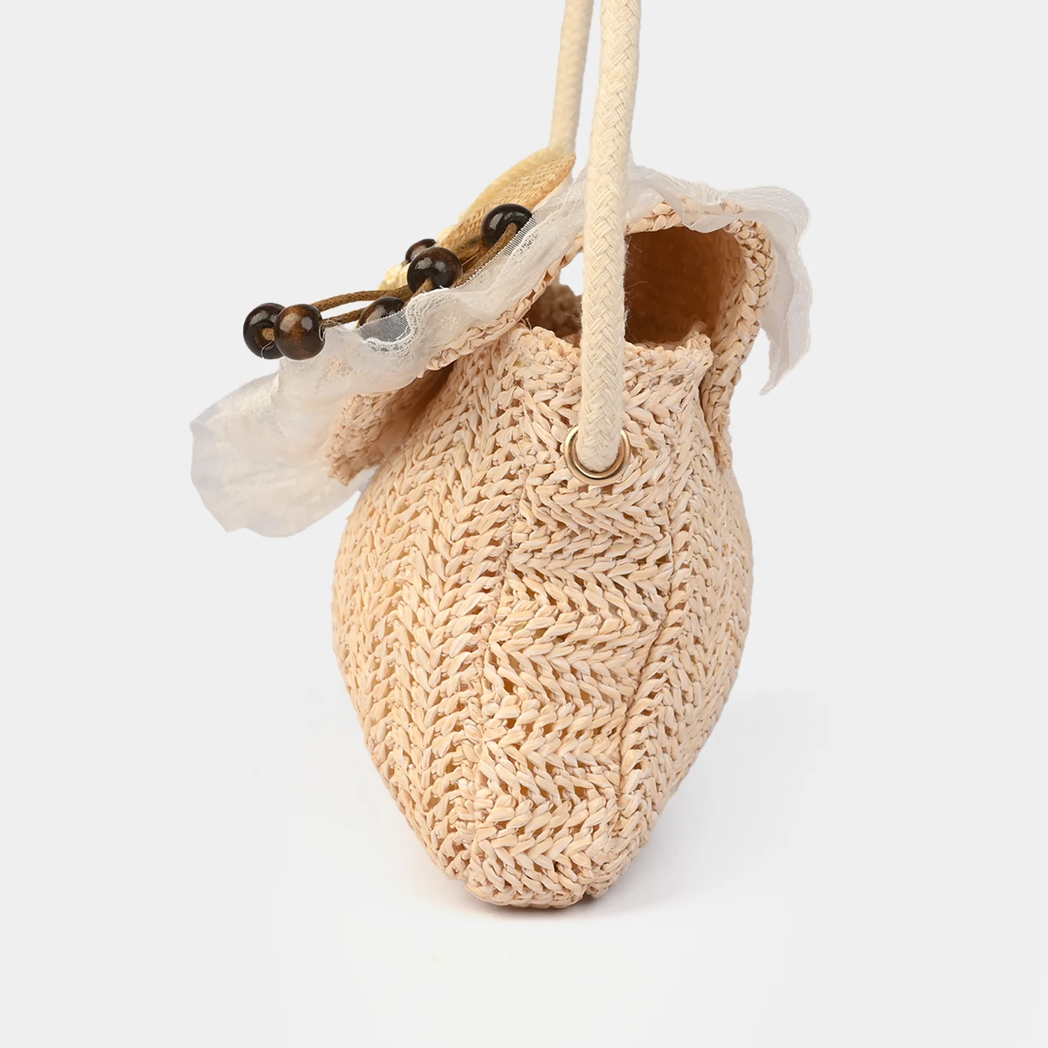 Fashion Handbag With Lace & Flower - Image 3