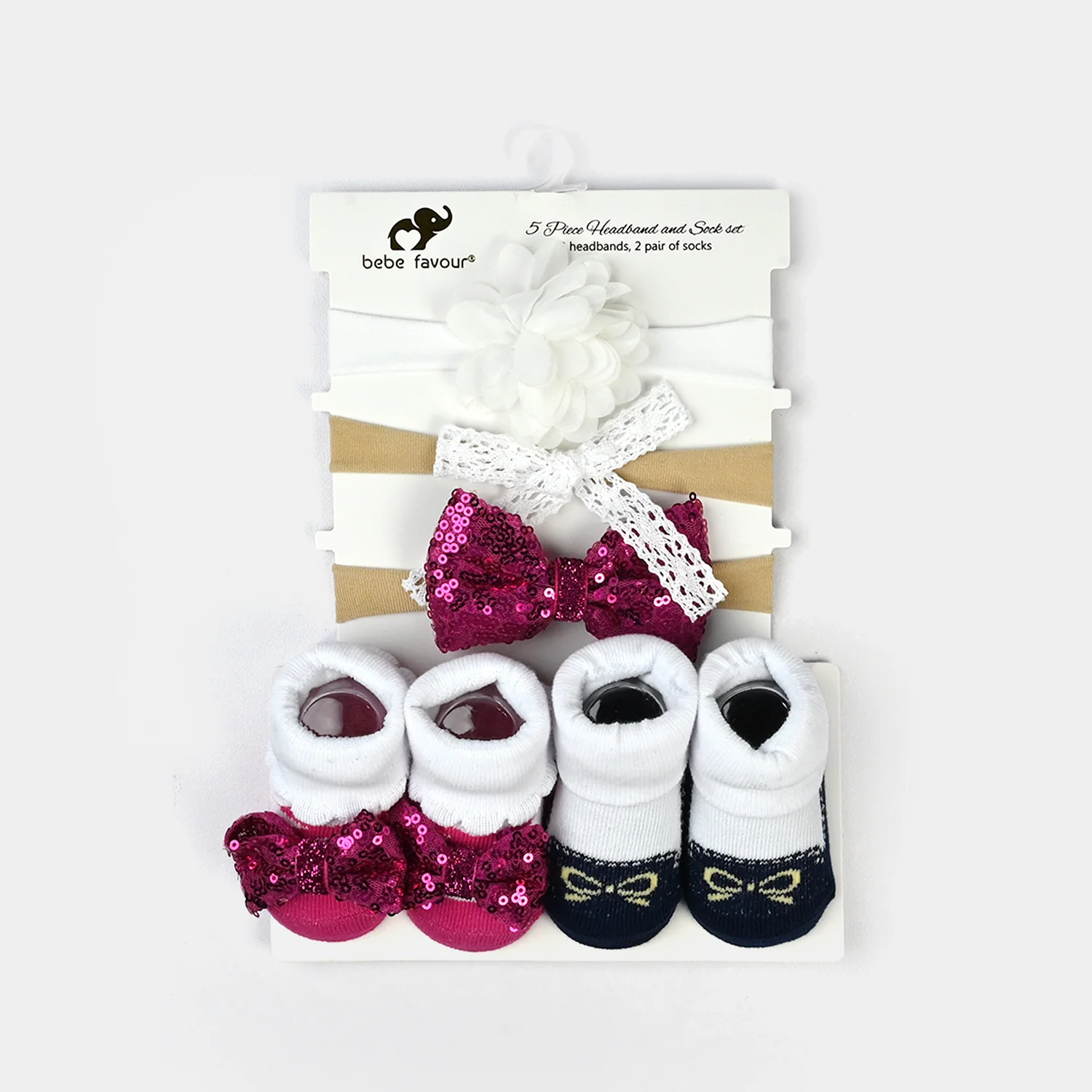 Baby Girl Socks & Headband Pack of 2 - Image 3