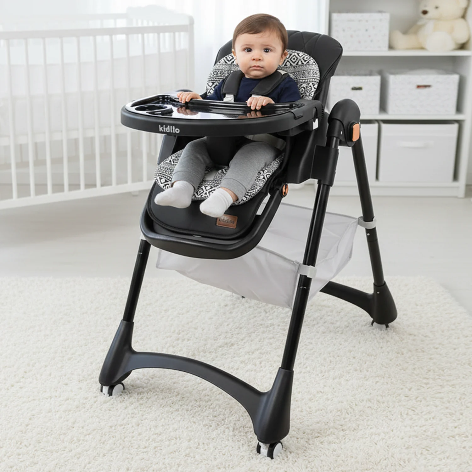 Baby High Chair KD3-3 | Dinning Chair Black