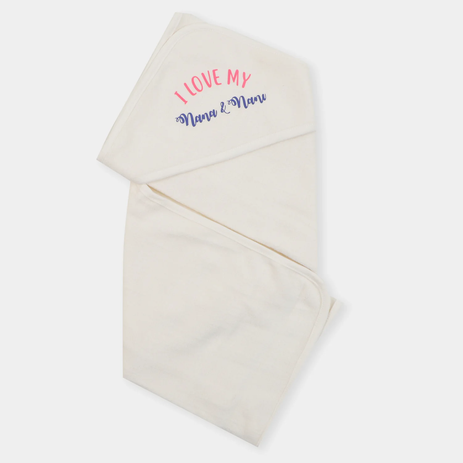 Infant Baby Bath Towel Nana & Nani - White