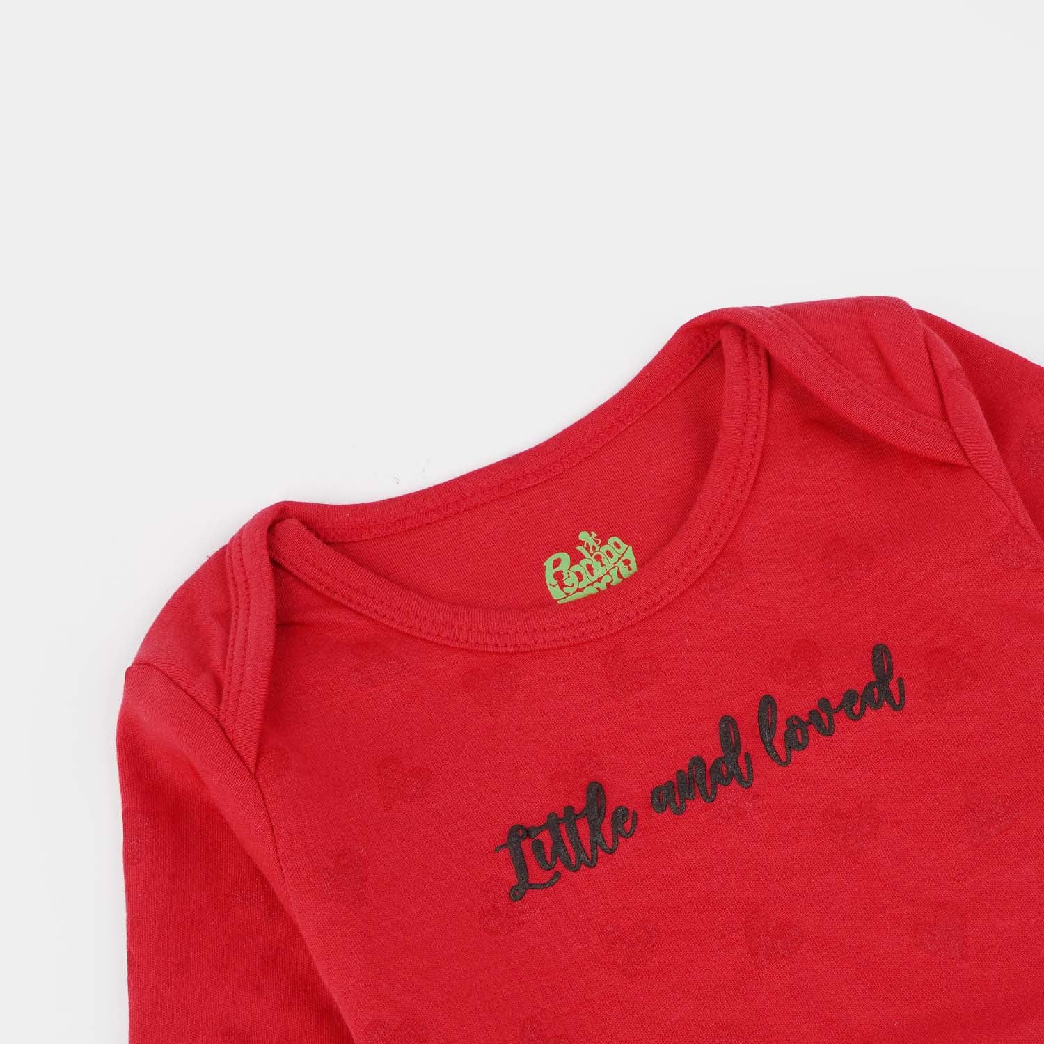 Infant Basic Romper Girls Cotton Interlock LITTLE AND LOVED-Red - Image 2