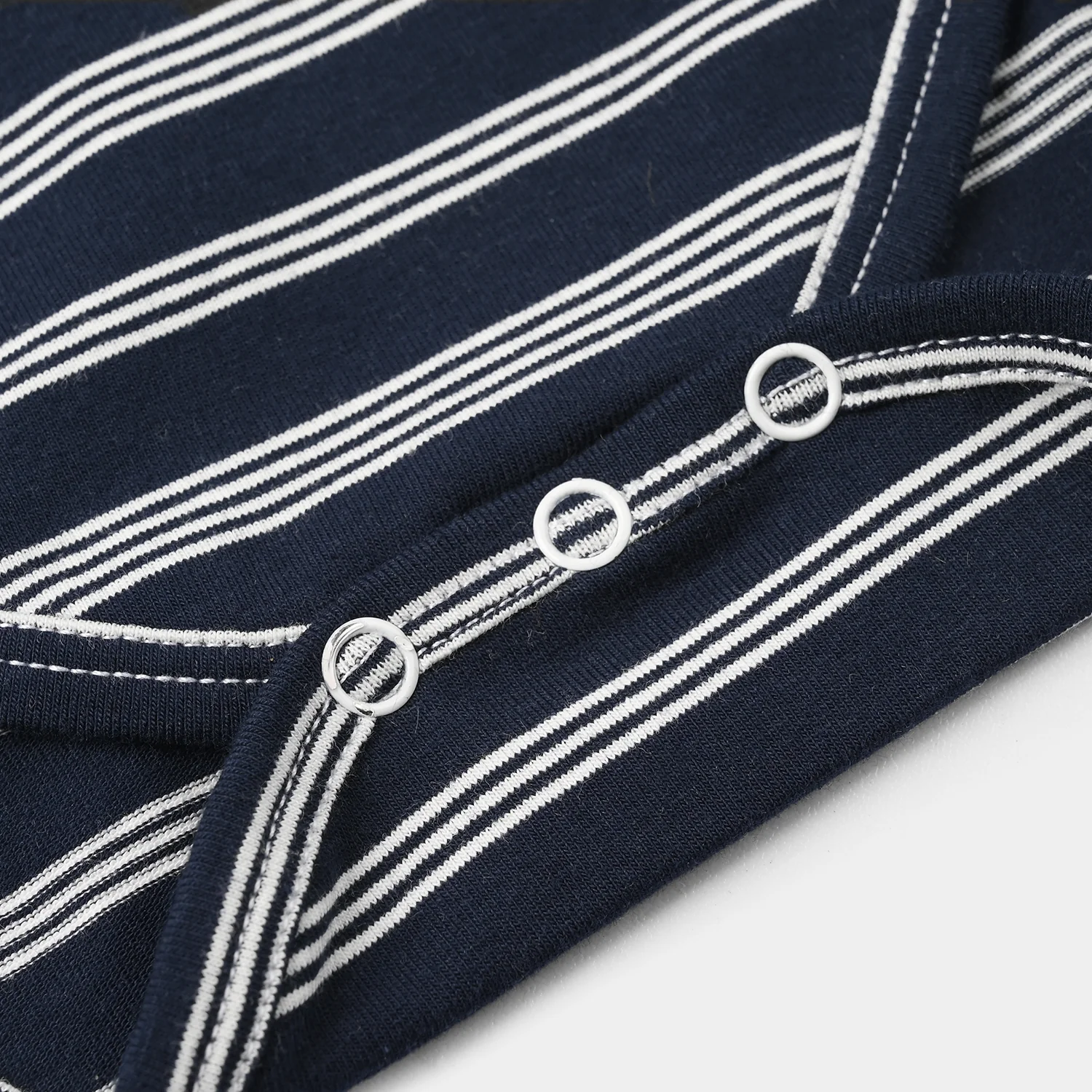 Infant Unisex Yarn Dyed Basic Romper (Mommys Dud) – Navy - Image 3
