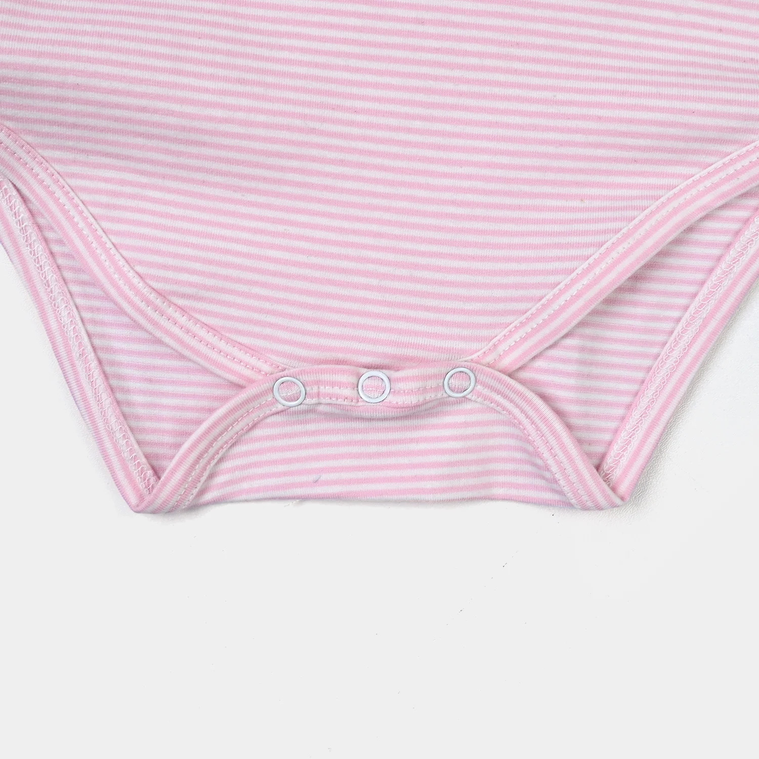 Infant Unisex Basic Romper - Pink Yarn Dyed - Image 4