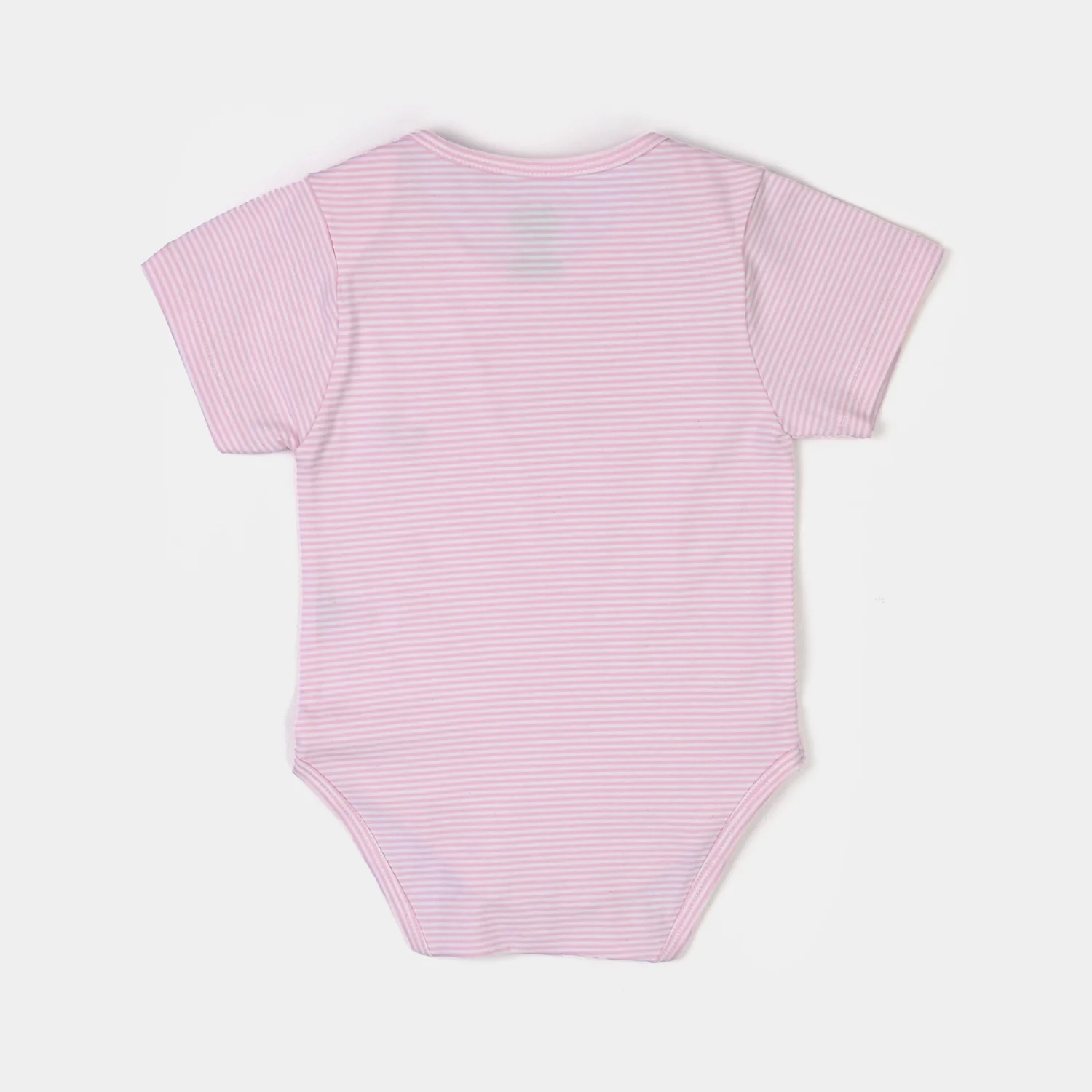Infant Unisex Basic Romper - Pink Yarn Dyed - Image 5