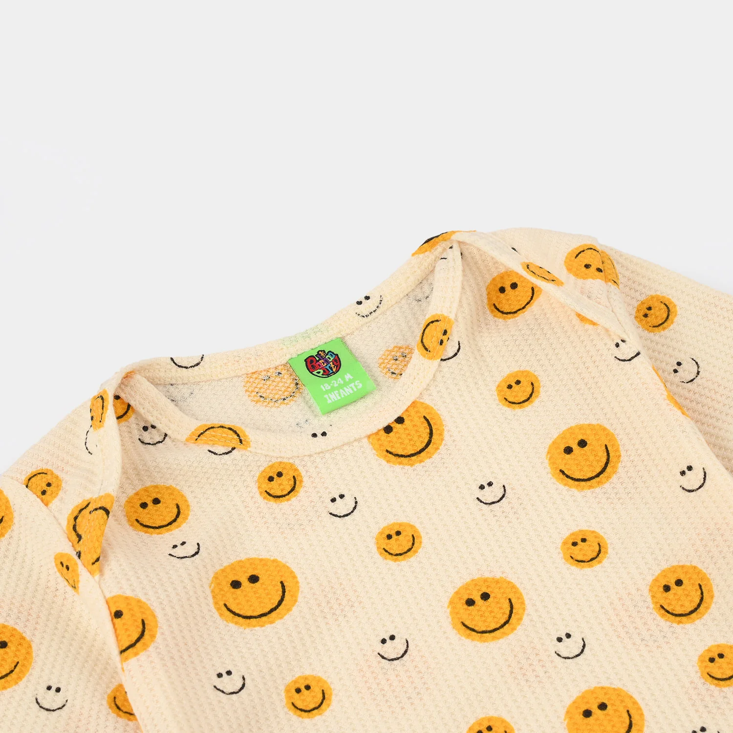 Infant Basic Romper (Smiley Face) - Yellow - Image 2