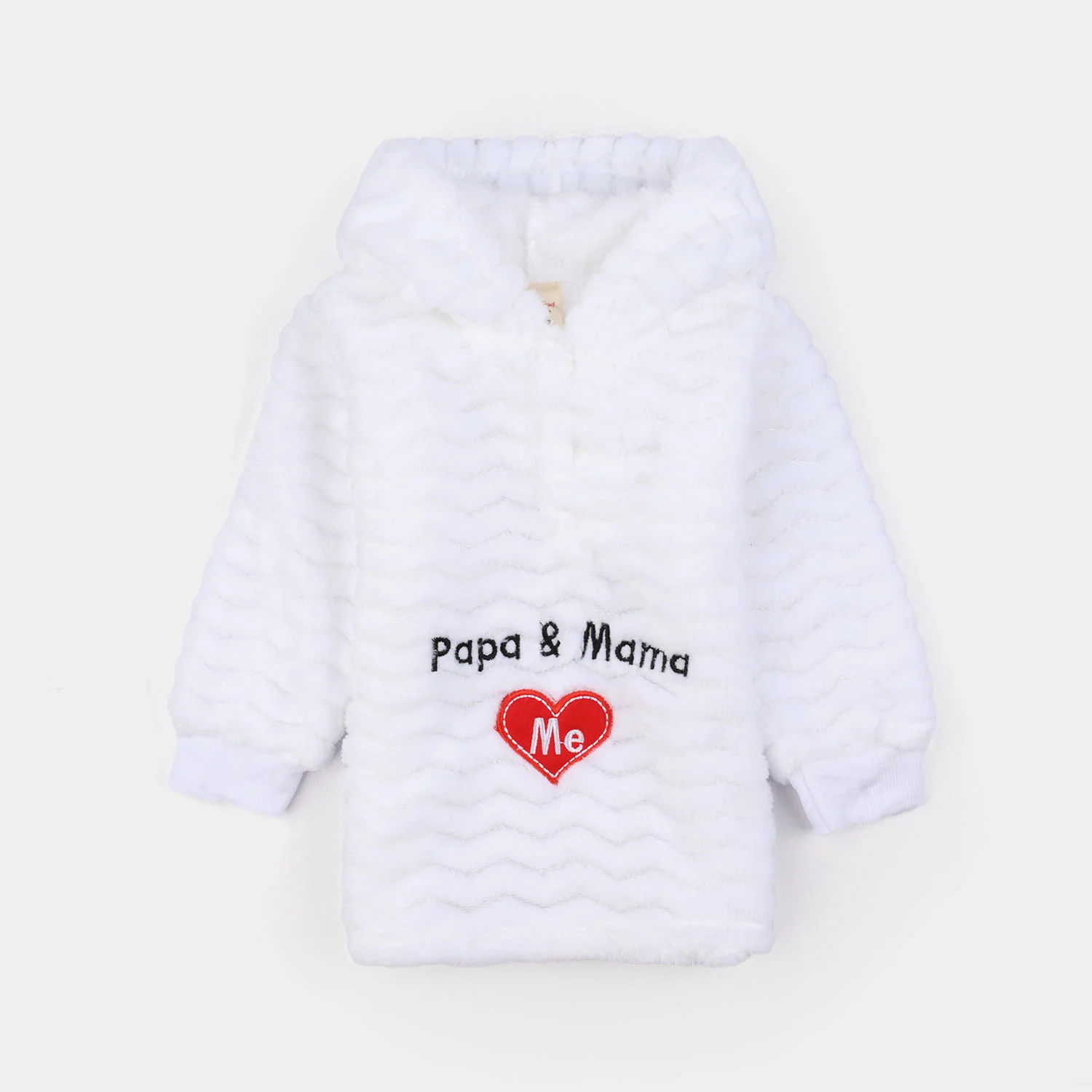 Infant Boys Faux fur 2 Pcs Suit -White - Image 2