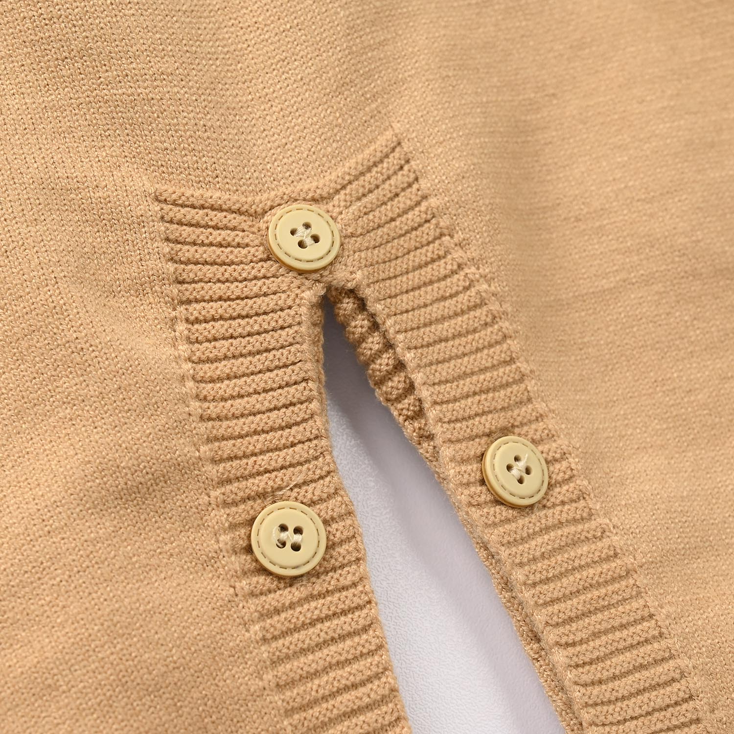 Infant Boys Acrylic Romper-Gentleman-Light Brown/Off White - Image 2