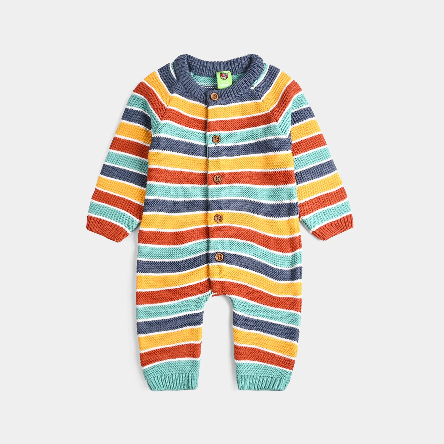 Infant Boys Acrylic Romper-Multi Stripe - Image 6