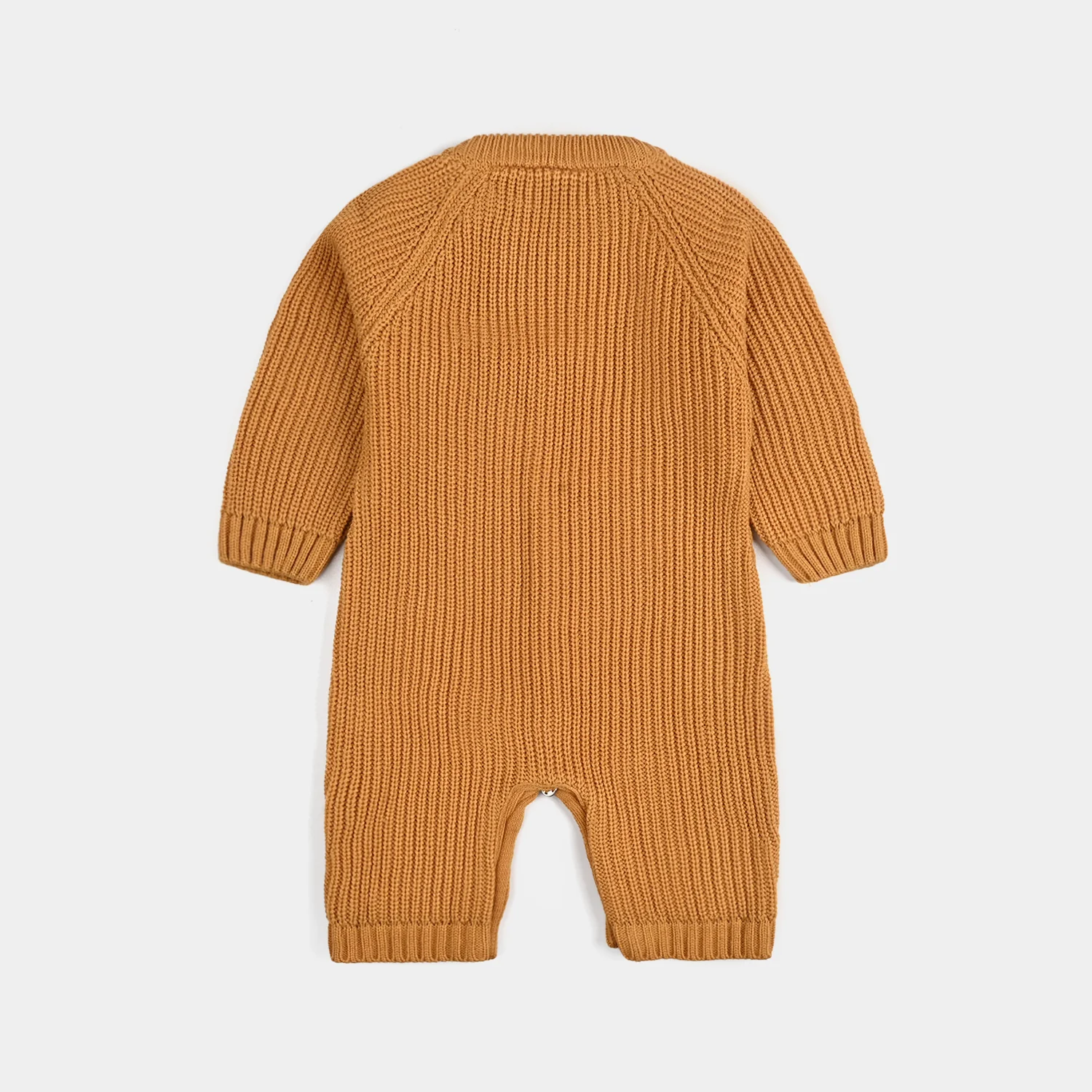 Infant Boys Acrylic Romper W/Cap-Bold Cable-Mustard - Image 4