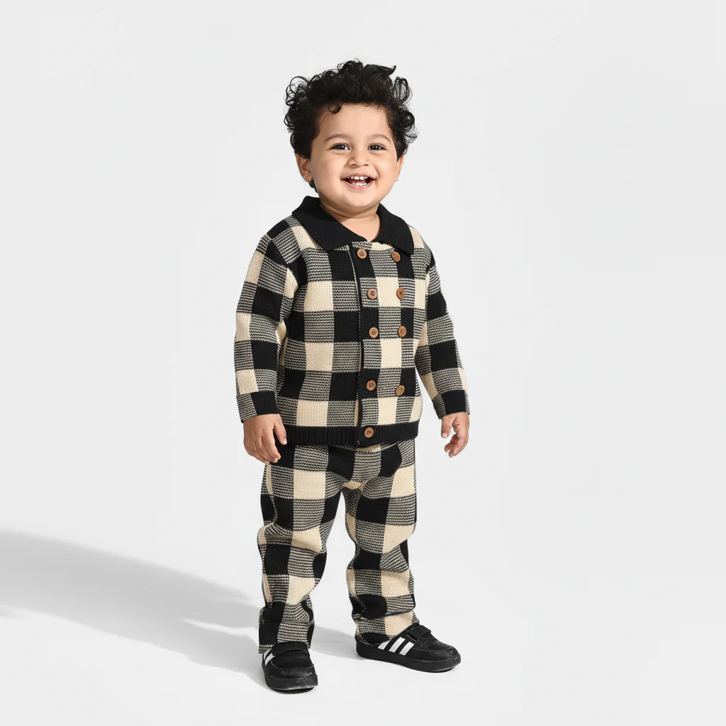 Infant Boys Acrylic Suit-Bulfalo - Black/White