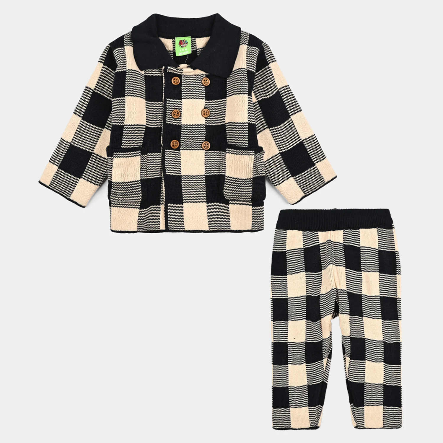 Infant Boys Acrylic Suit-Bulfalo - Black/White - Image 2