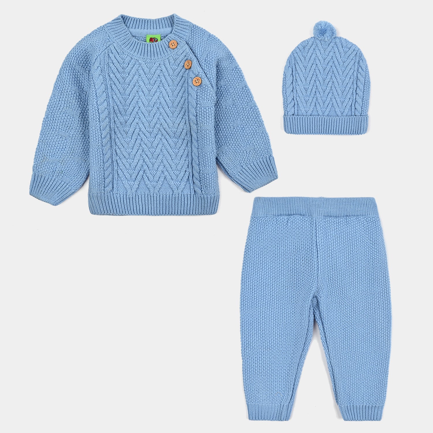 Infant Boys Acrylic Suit-Cabling - L.Blue - Image 2