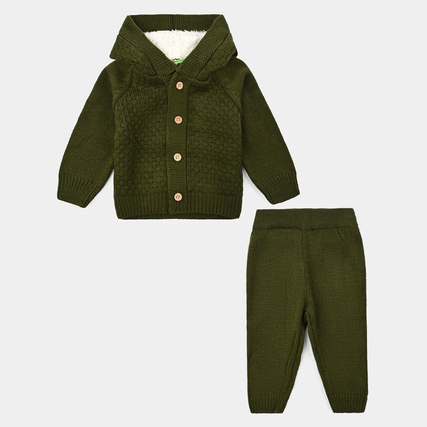 Infant Boys Acrylic Suit-Popcorn - Olive Green - Image 5