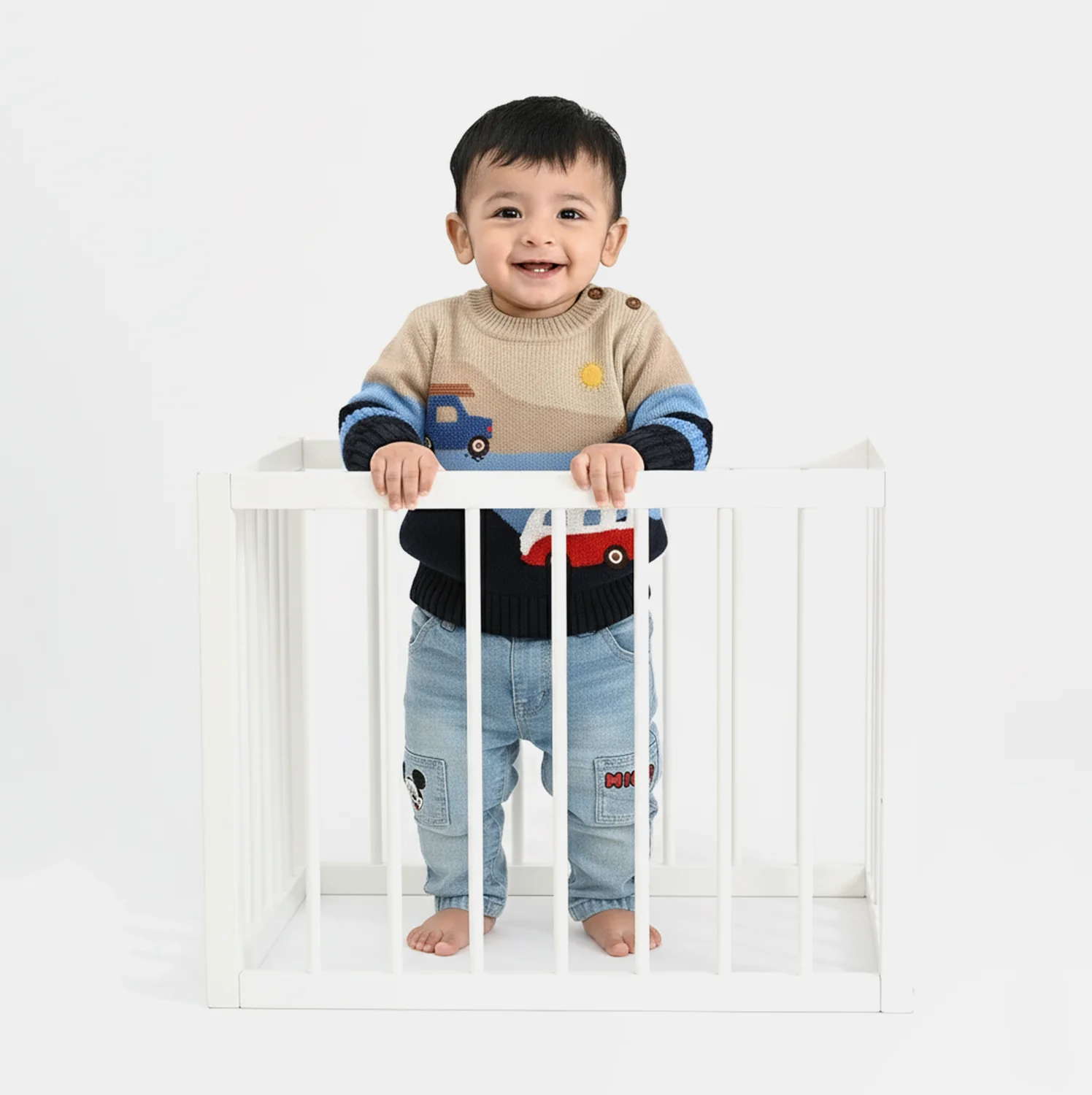 Infant Boys Acrylic Sweater-Adventure-Multi - Image 3