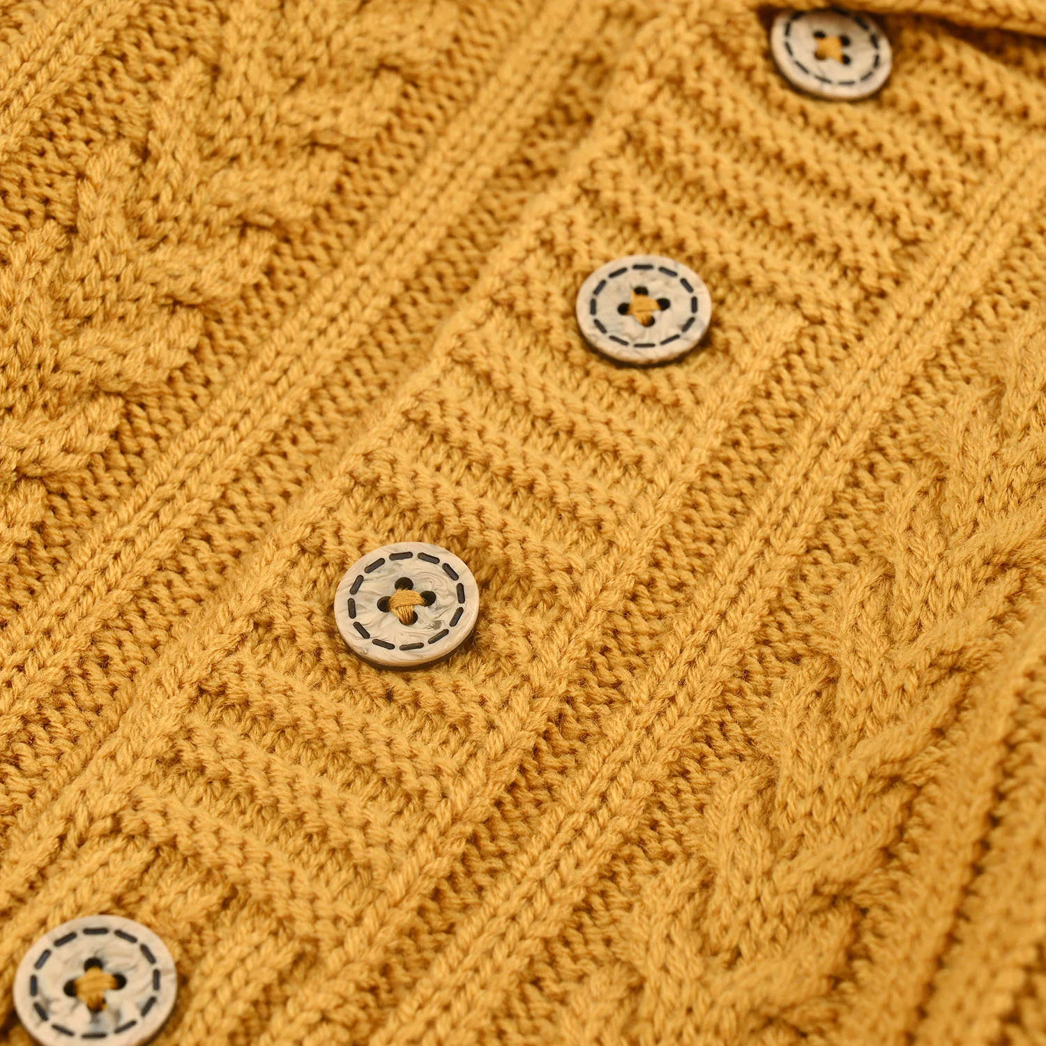 Infant Boys Acrylic Sweater-Cardigan-Mustard - Image 4