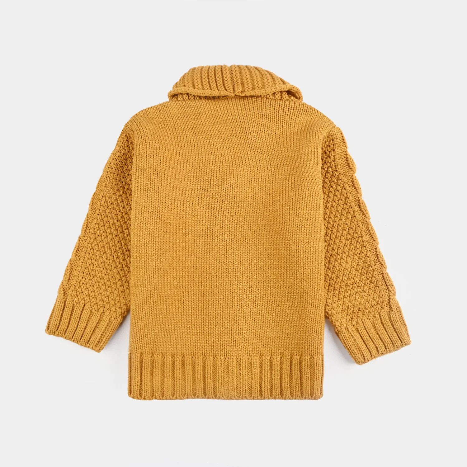 Infant Boys Acrylic Sweater-Cardigan-Mustard - Image 5