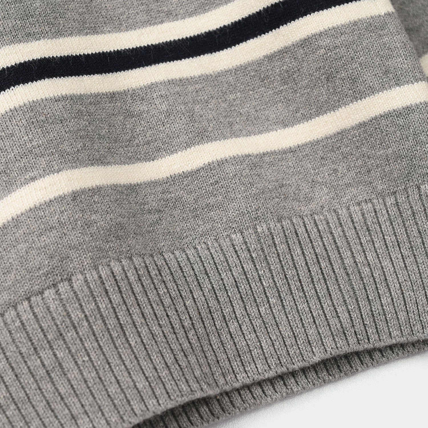 Infant Boys Acrylic Sweater-Grey Stripes - Image 2