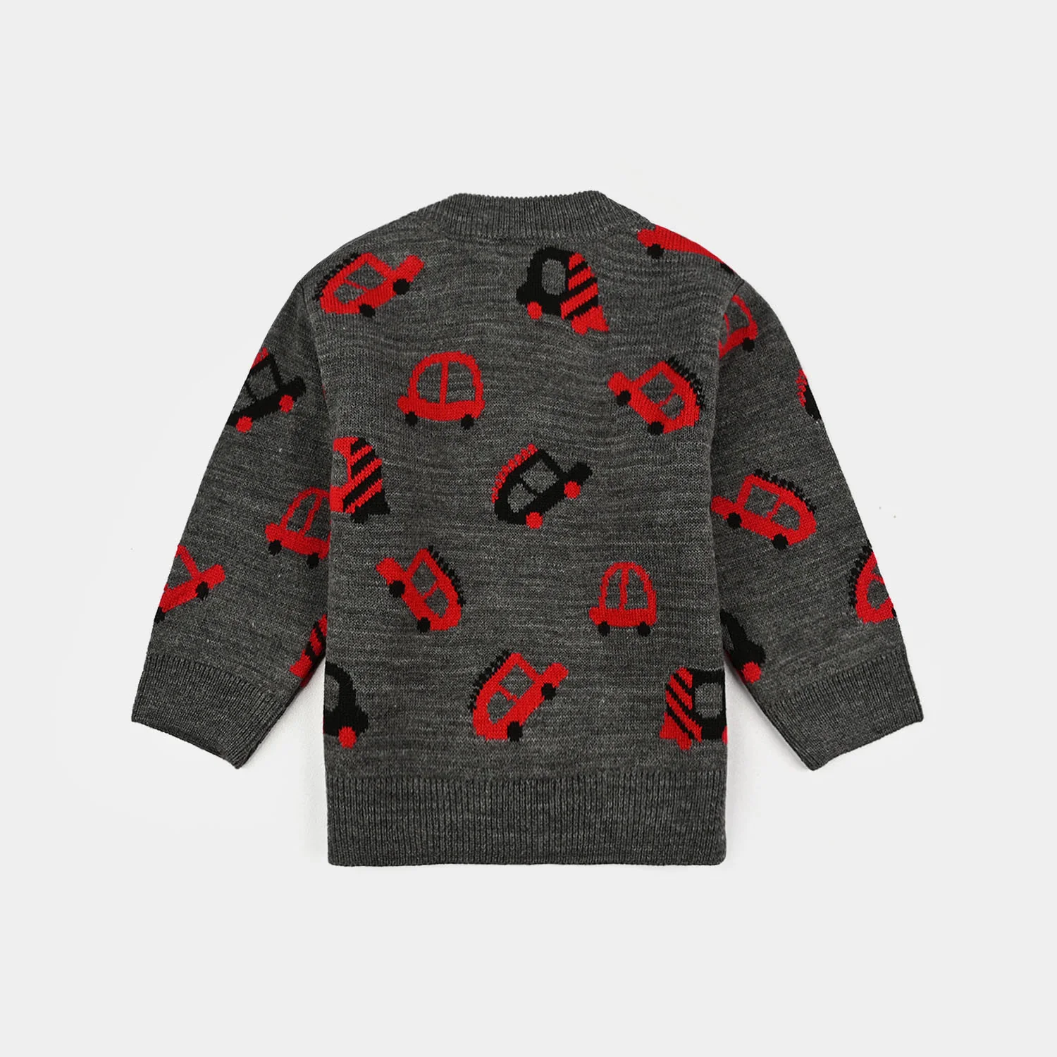 Infant Boys Acrylic Sweater (Little Cars) - Charcoal - Image 5