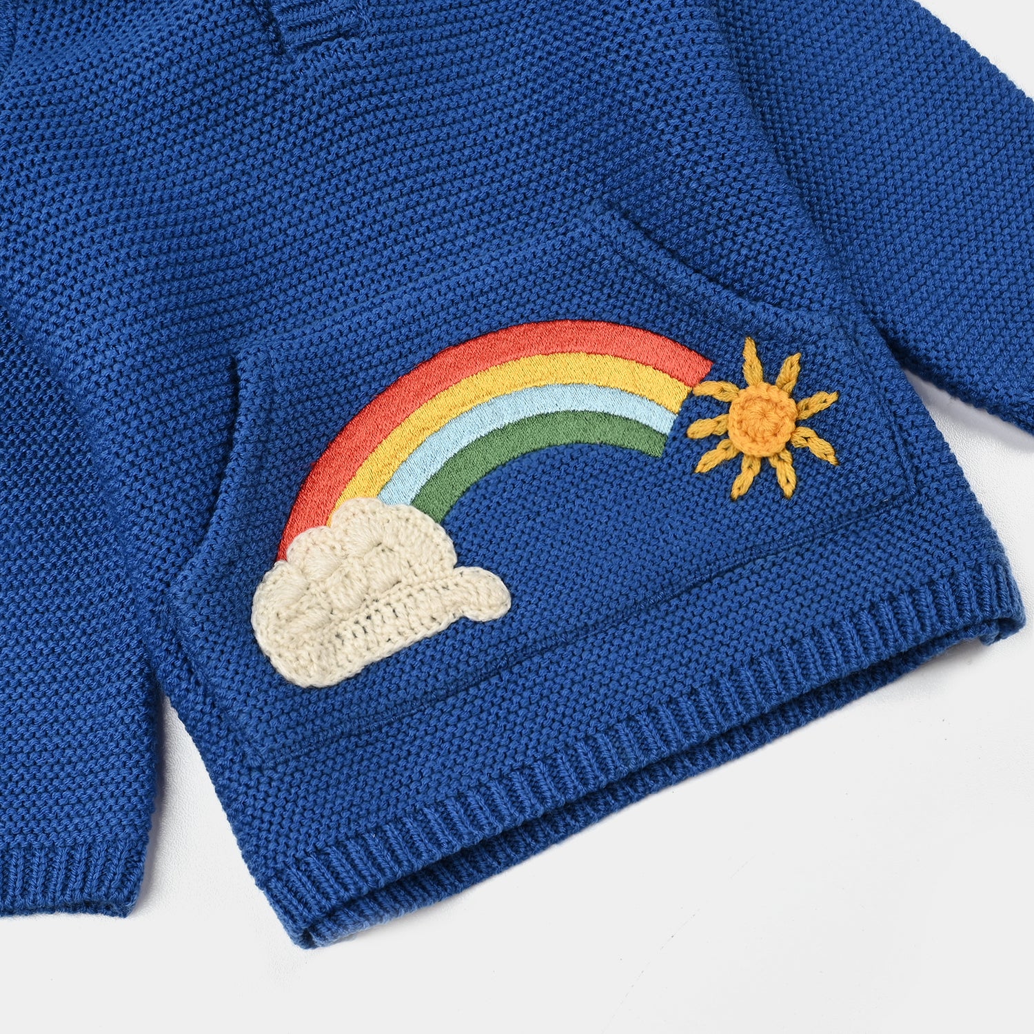 Infant Boys Acrylic Sweater (Rainbow) - Royal Blue - Image 5