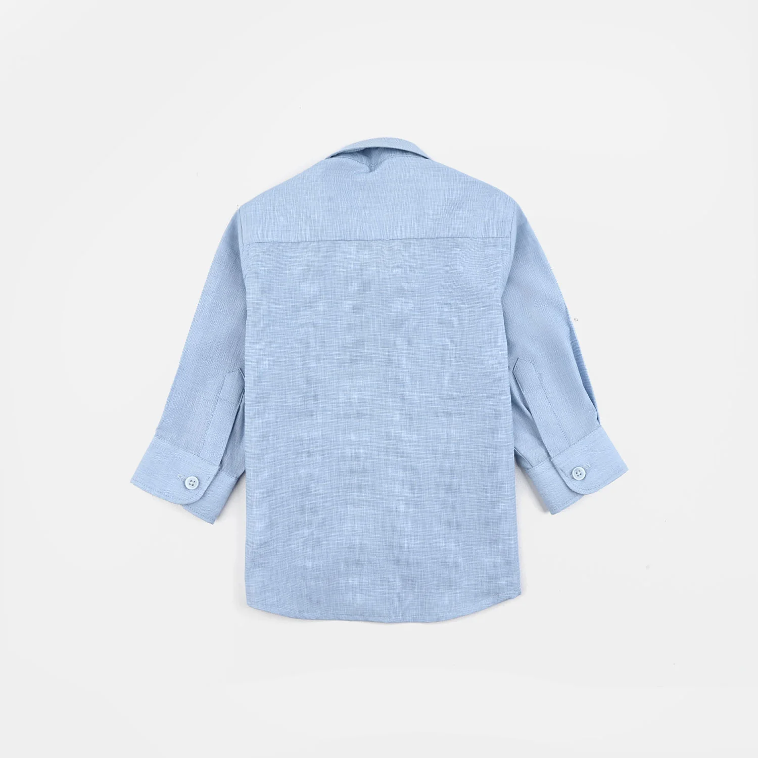 Infant Boys Chambray Formal Shirt-BLUE - Image 3