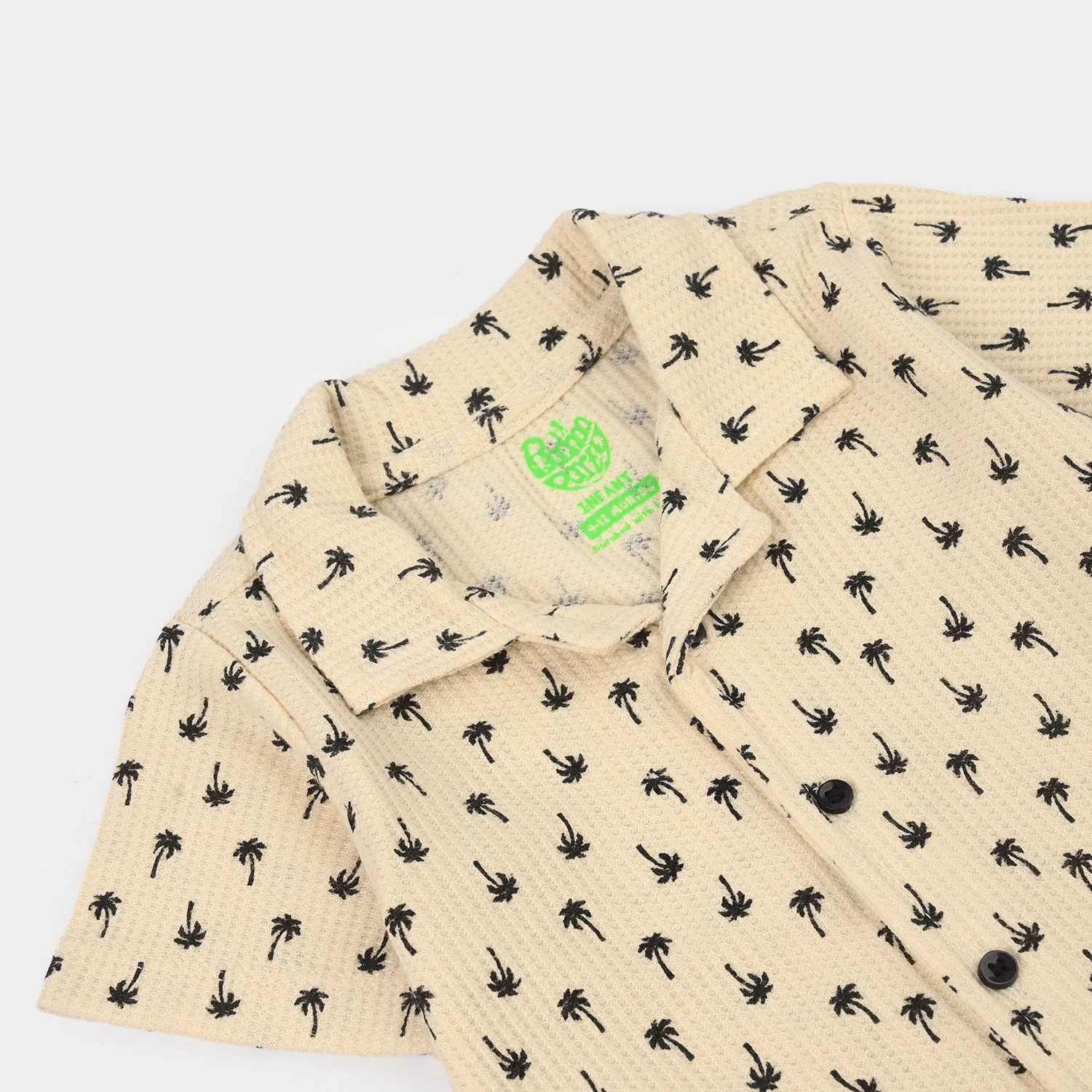 Infant Boys Thermal Romper (Resort Palm) - Off White - Image 2