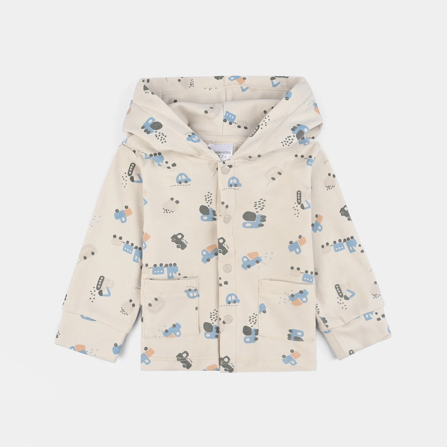 Infant Boys Cotton Interlock 3 PC Set-Blue/White/Beige - Image 2