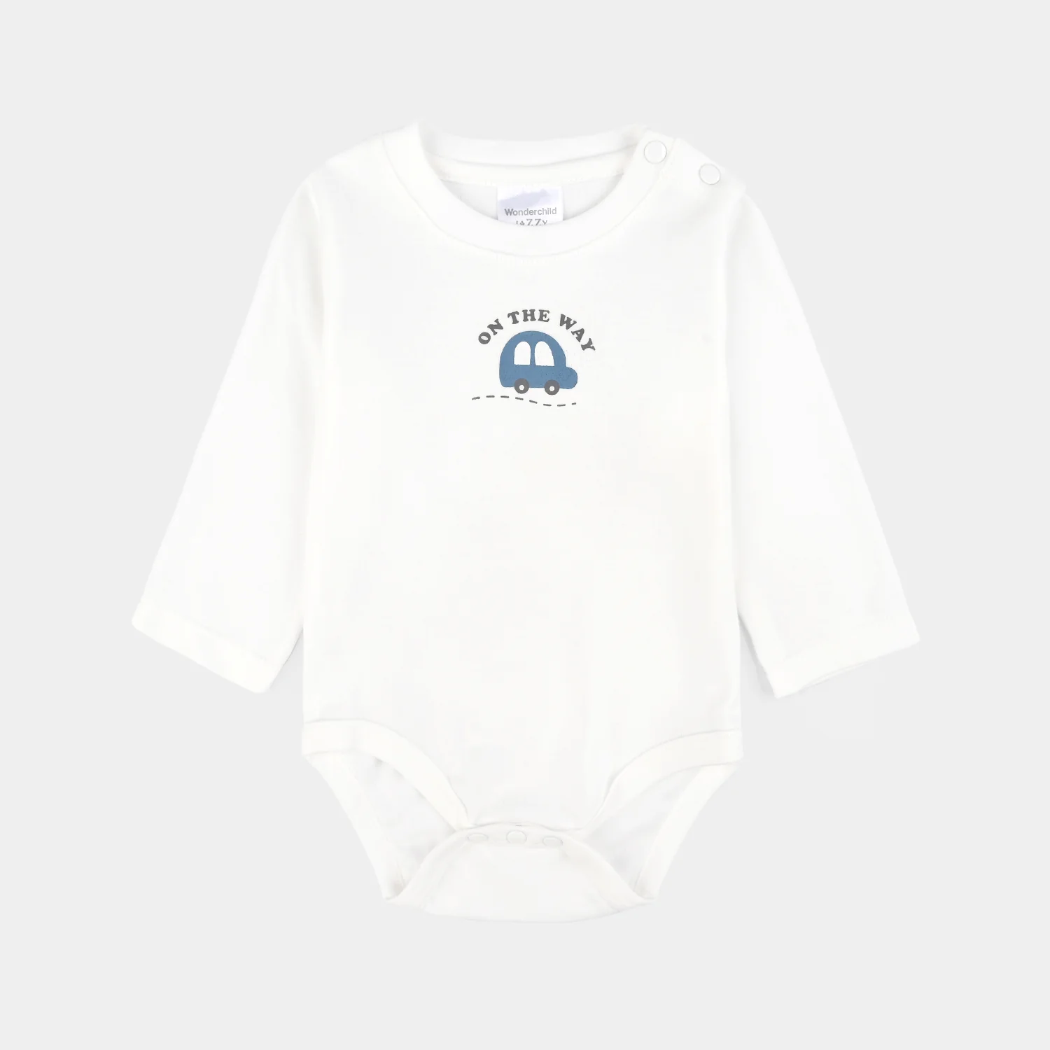 Infant Boys Cotton Interlock 3 PC Set-Blue/White/Beige - Image 3