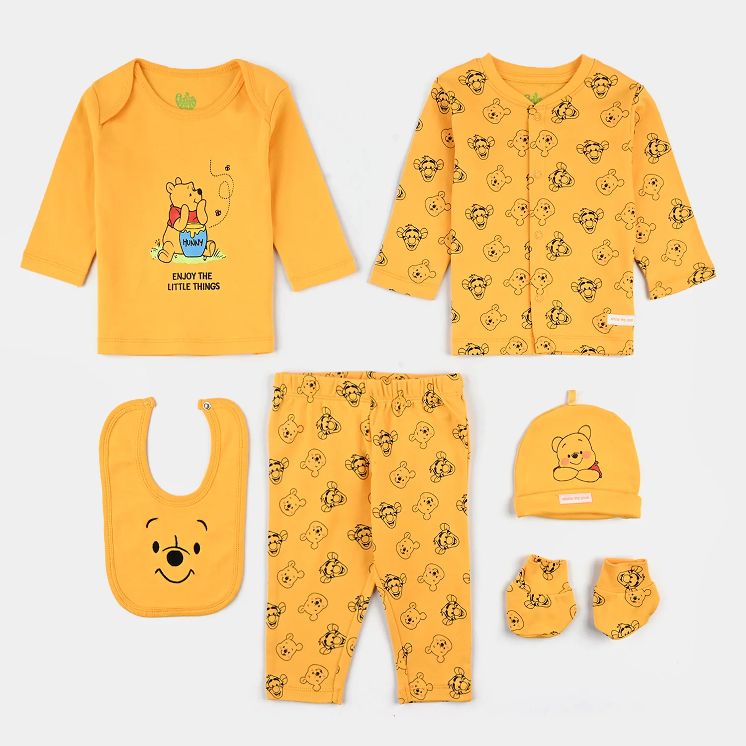 Infant Boys Cotton Interlock 6 Piece Set - Yellow