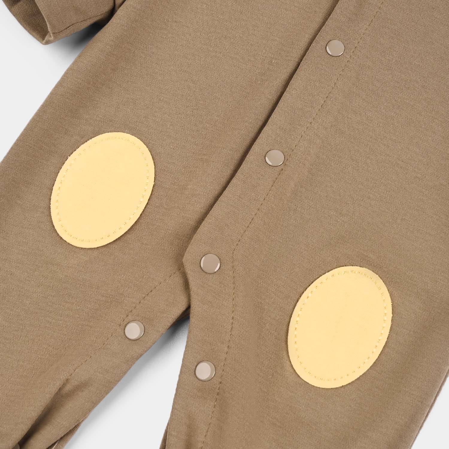 Infant Boys Cotton Interlock Romper-BROWN - Image 3