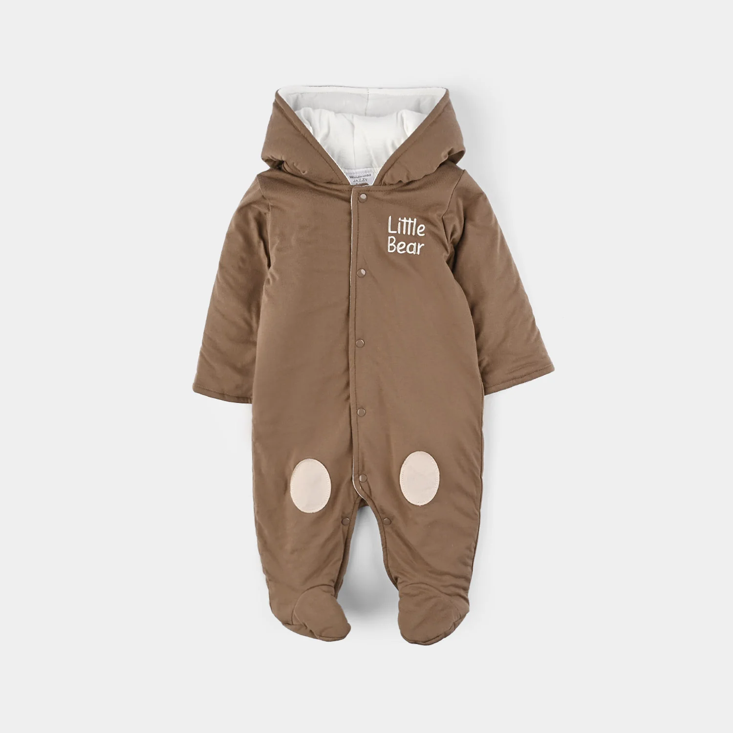 Infant Boys Cotton Interlock Romper - Brown