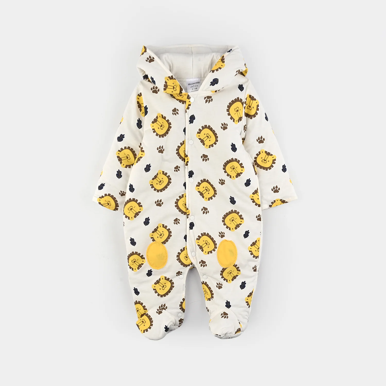 Infant Boys Cotton Interlock Romper - White