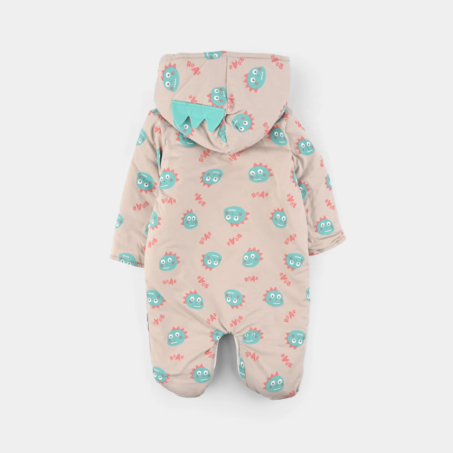 Infant Boys Cotton Interlock Romper - Grey Green - Image 4