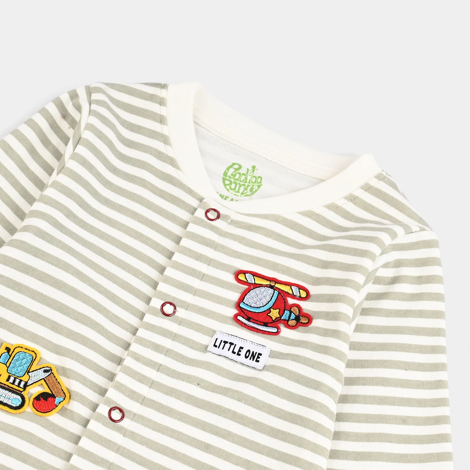 Infant Boys Cotton Interlock Romper (Cars)-Snow White - Image 2