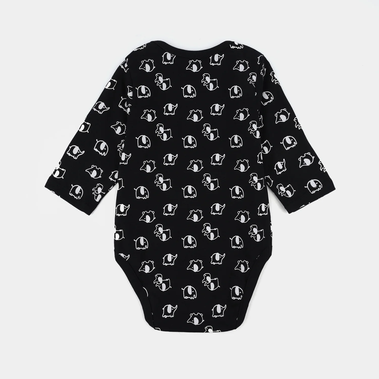 Infant Boys Cotton Interlock Romper (LITTLE ELEPHANT) - BLACK - Image 3