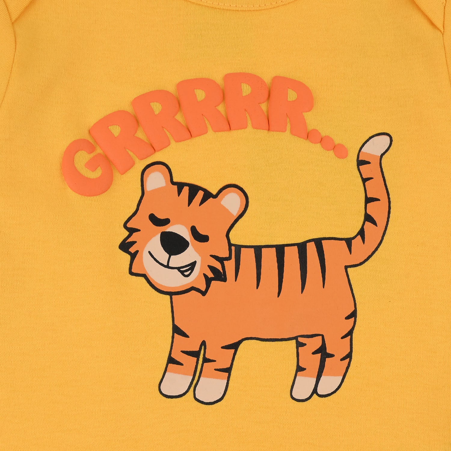 Infant Boys Cotton Interlock Romper (Roar) - Yellow - Image 2