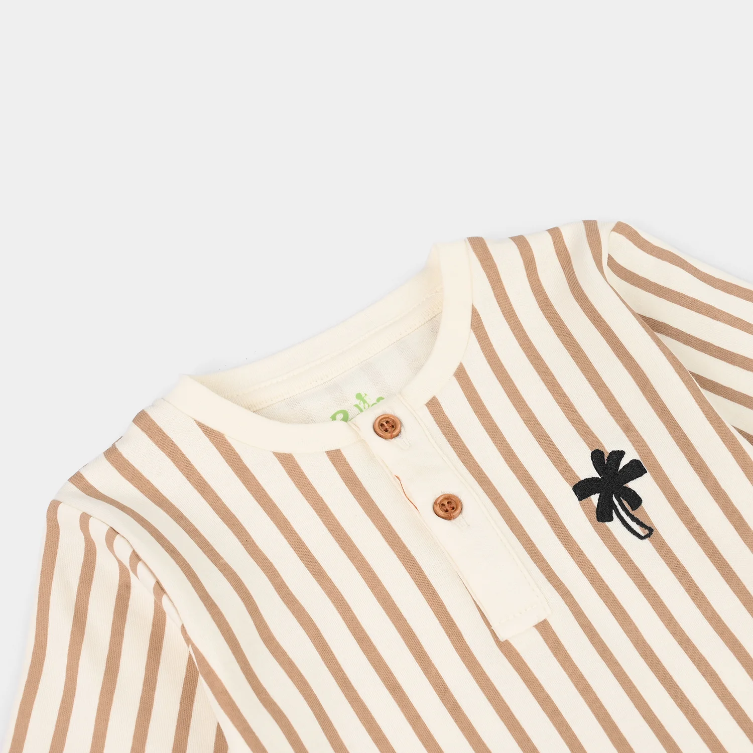 Infant Boys Cotton Interlock Romper (Good Vibes) - Off White - Image 2