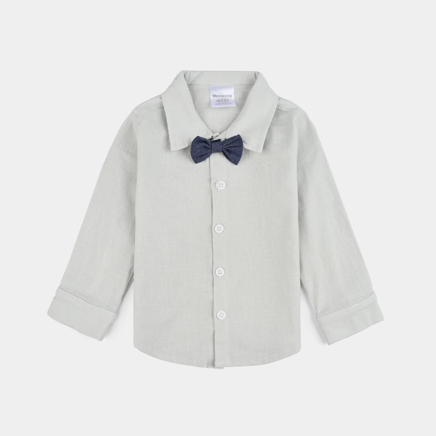Infant Boys Cotton Interlock Suit-White/Navy - Image 3