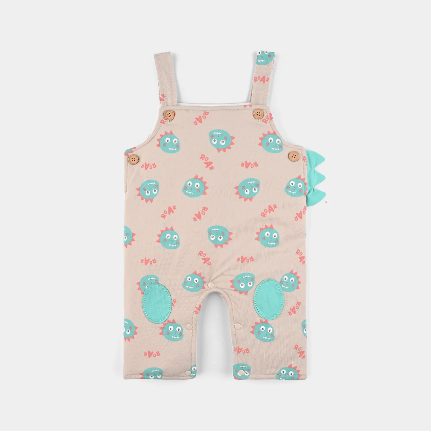 Infant Boys Cotton Interlock Suit-Beige/Orange - Image 3