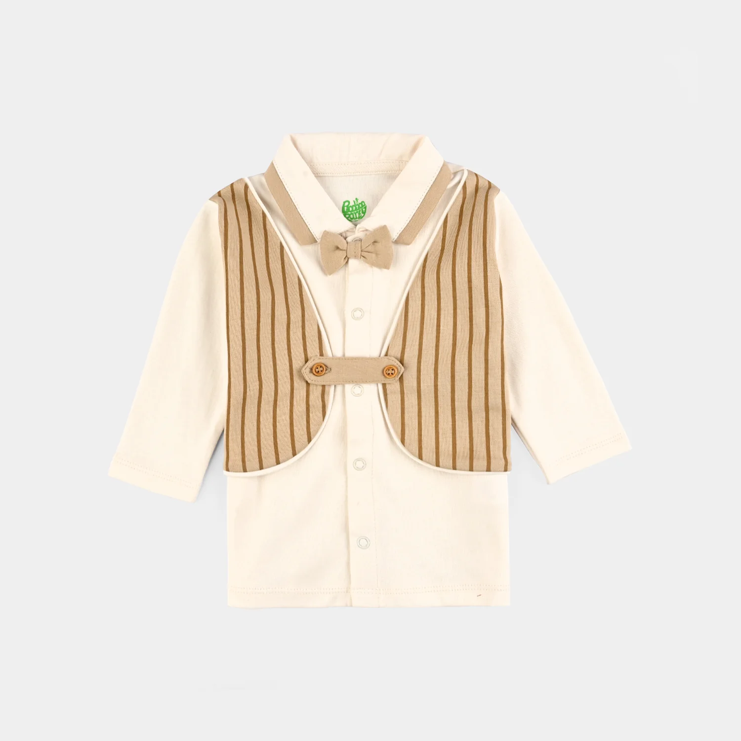 Infant Boys Cotton Interlock Suit BROWN CHIC SUIT - Image 6