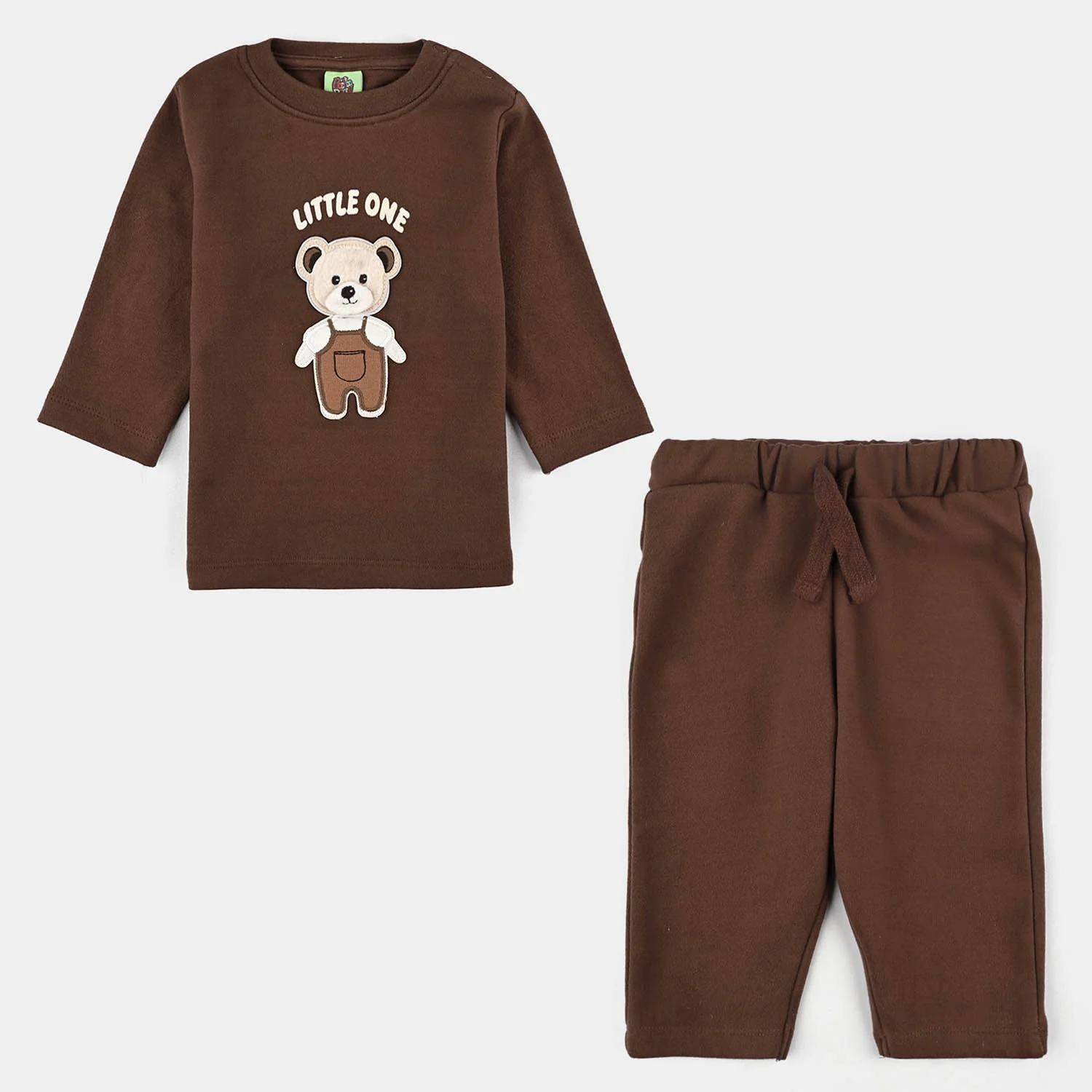 Infant Boys Cotton Interlock Suit - BROWN