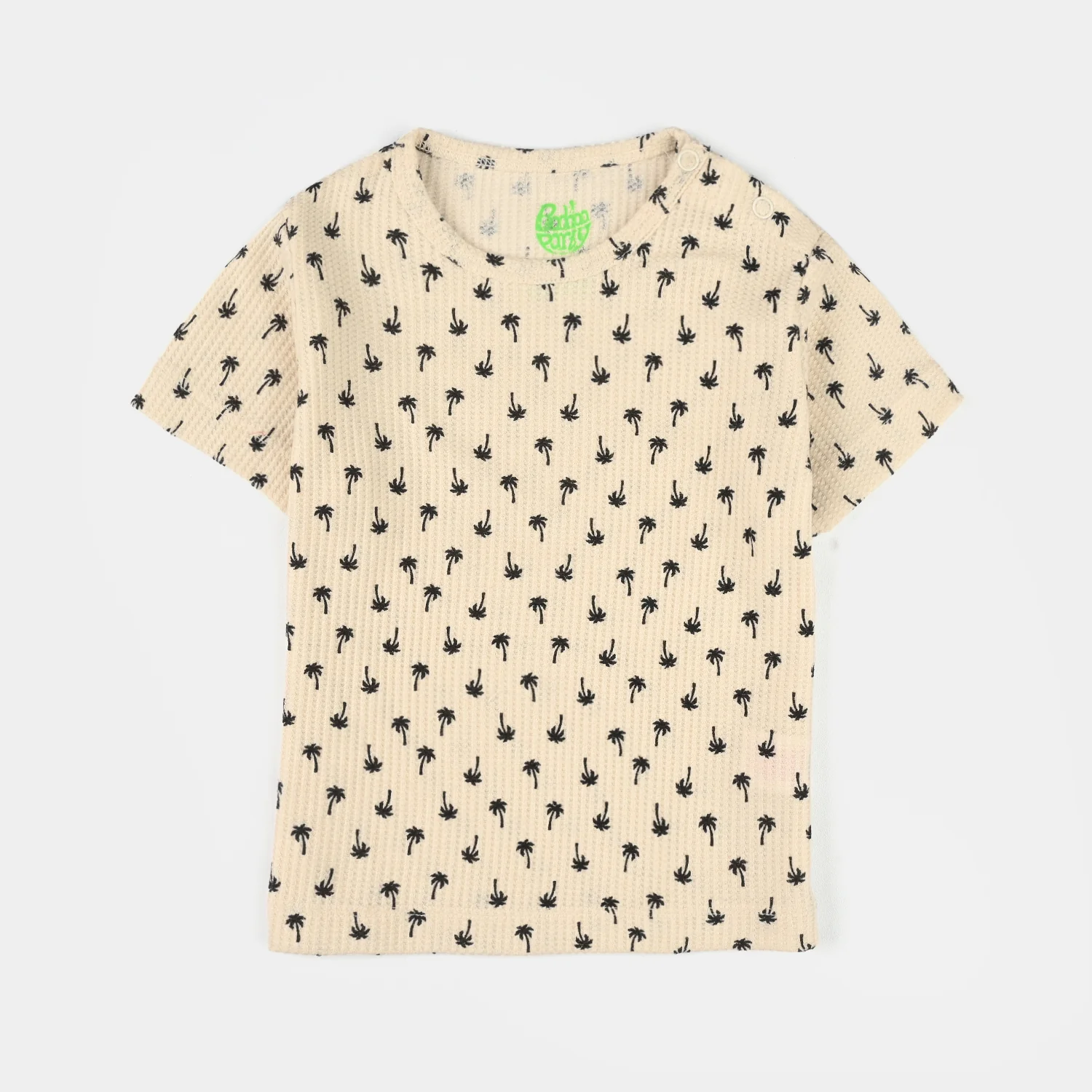 Infant Boys Cotton Interlock Suit (Palm Tree) - Off White - Image 2
