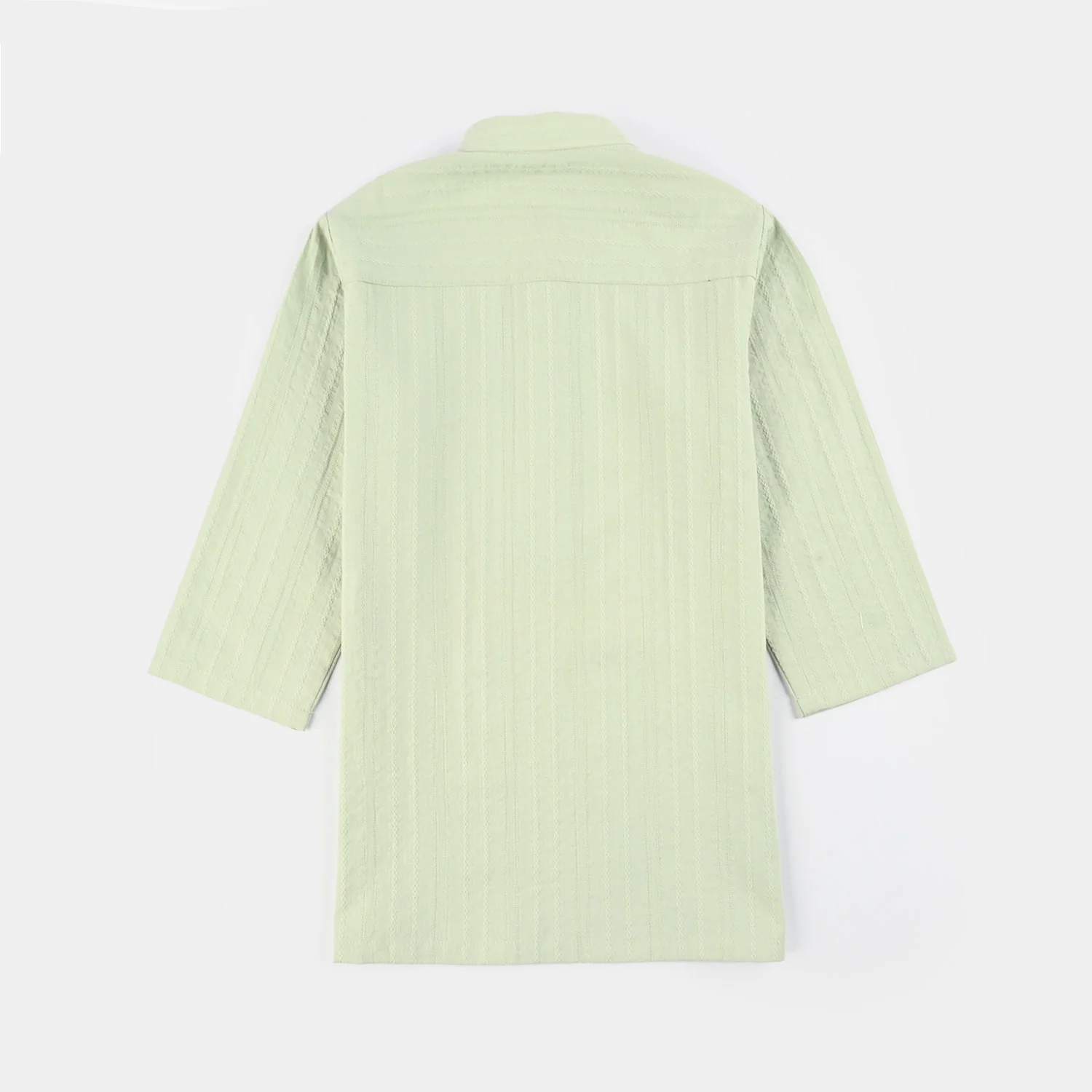 Infant Boys Cotton Jacquard Kurta (Dobby) - Green - Image 4