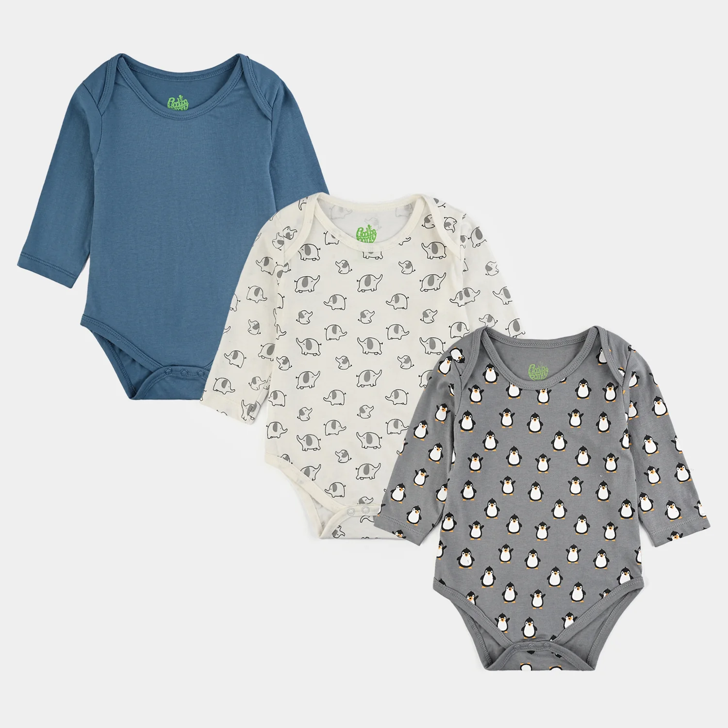 Infant Boys Cotton Jersey 3 Piece Set F/S Romper MINI ANIMALS