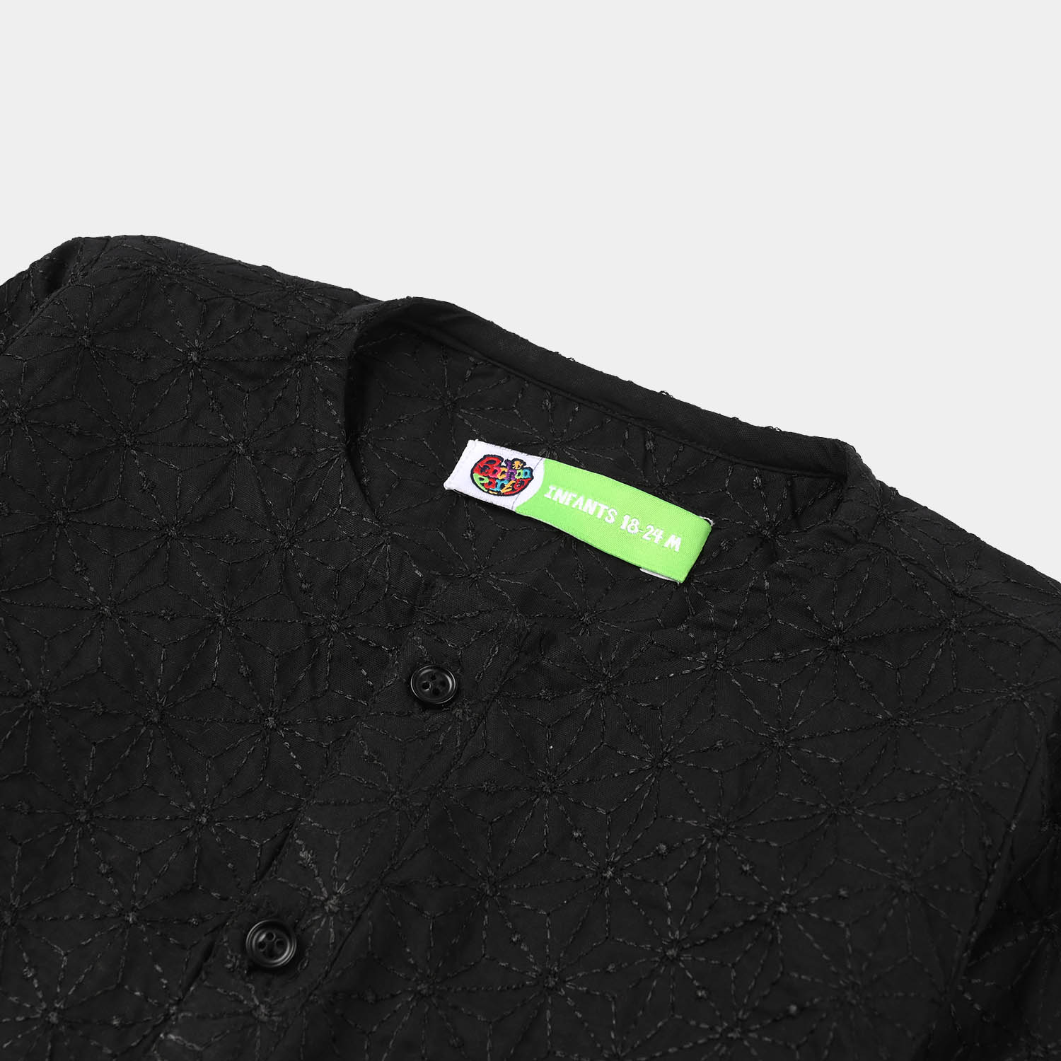 Infant Boys Cotton Kurta Pajama (Chicken Kari) - Black - Image 3