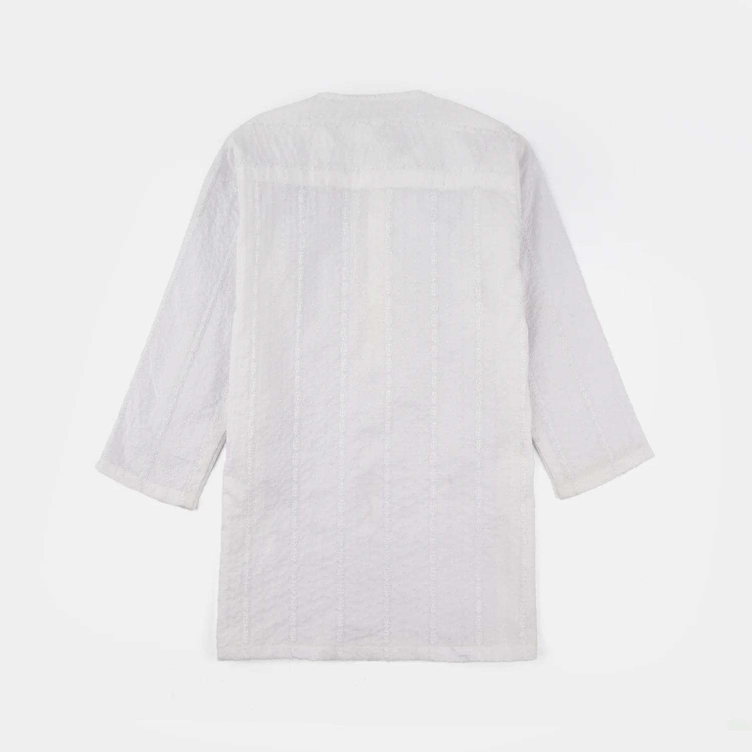 Infant Boys Cotton Kurta Pajama (Chicken Kari) - White - Image 4