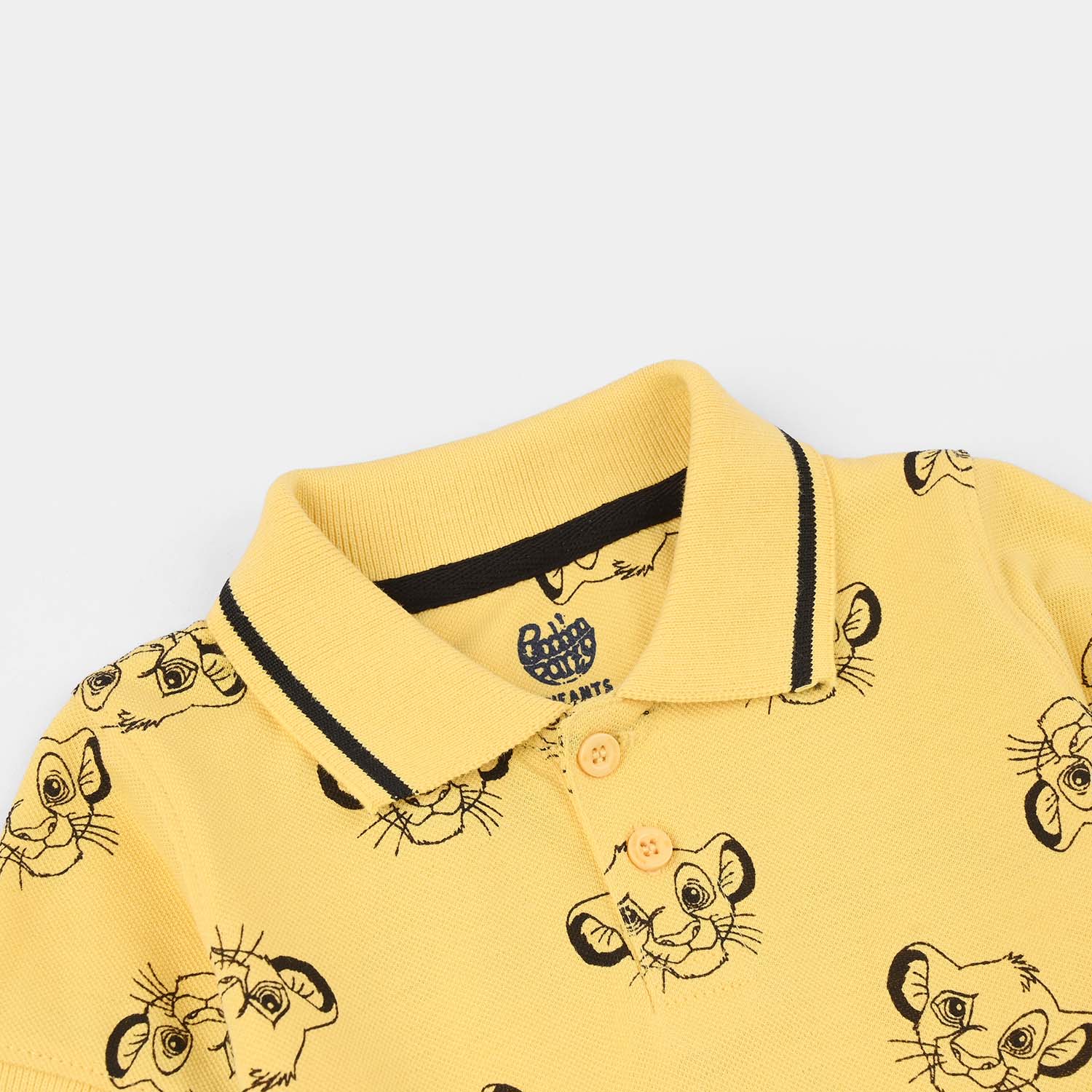 Infant Boys Cotton PK Polo (Lion King) - Yellow - Image 2