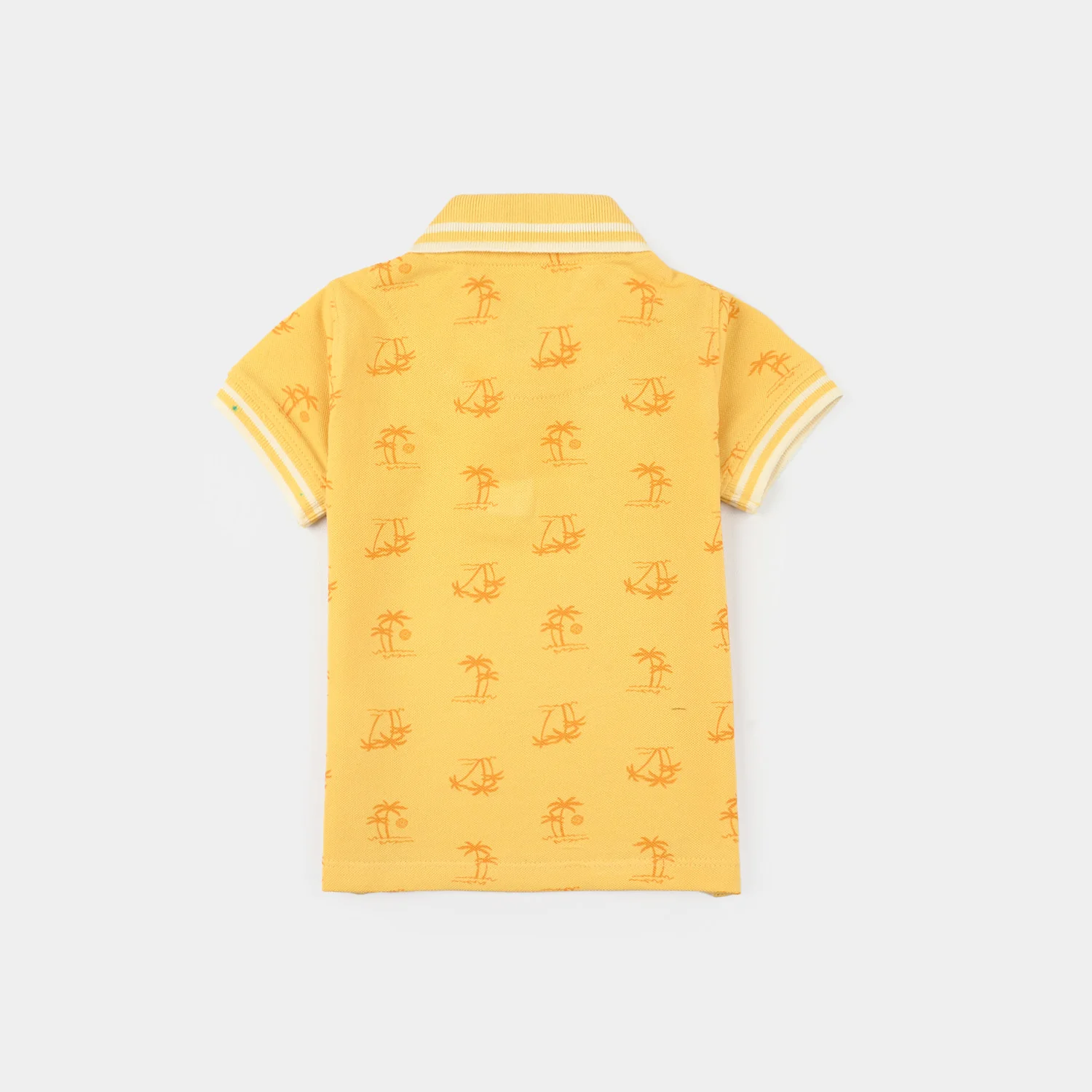 Infant Boys Cotton PK Polo (Palm Tree) - Yellow - Image 3
