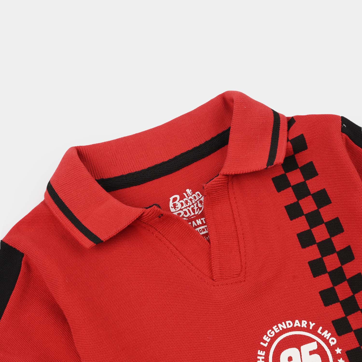 Infant Boys Cotton PK Polo (The Legendary LMQ) - Red - Image 2